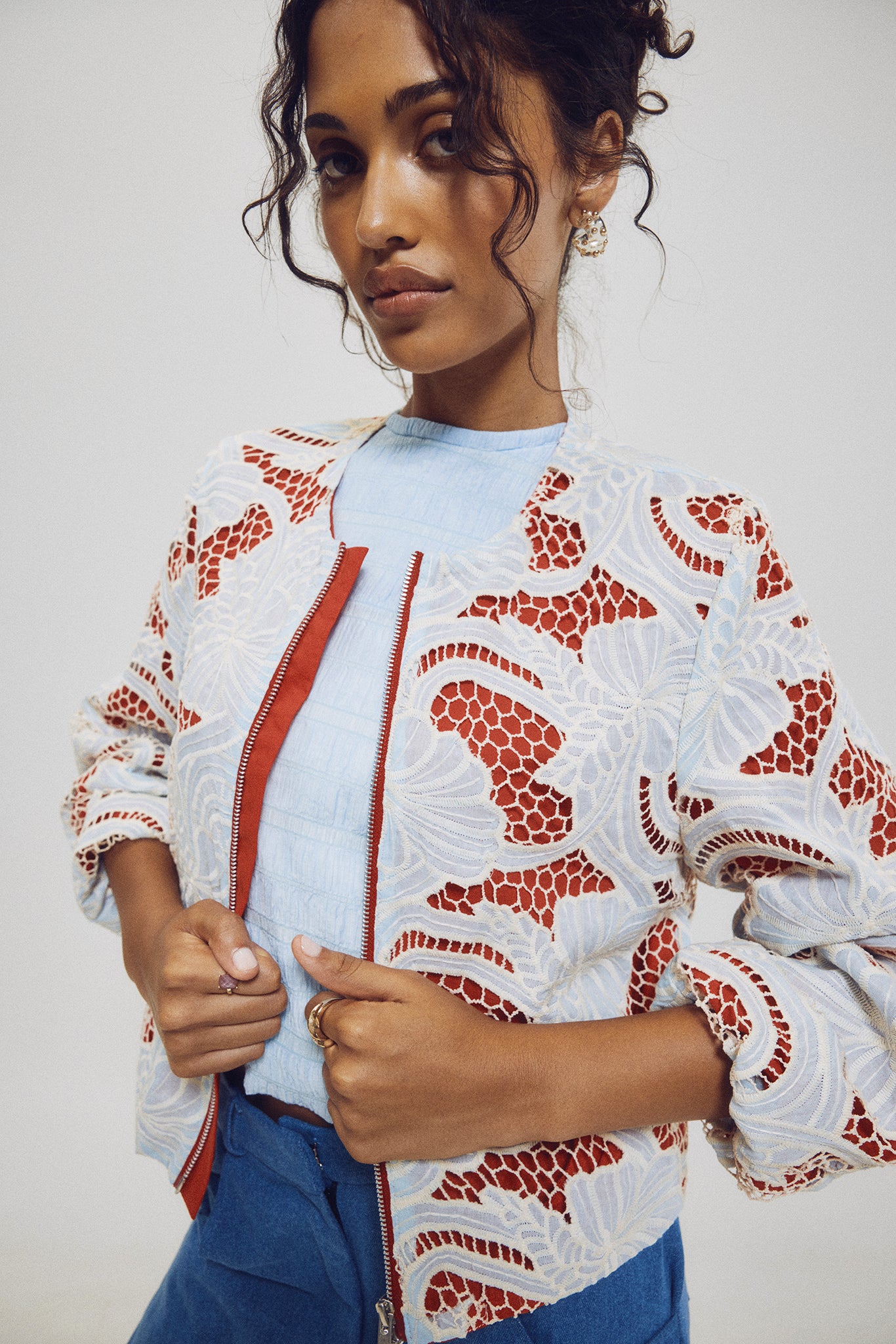 Lace Bomber Jacket