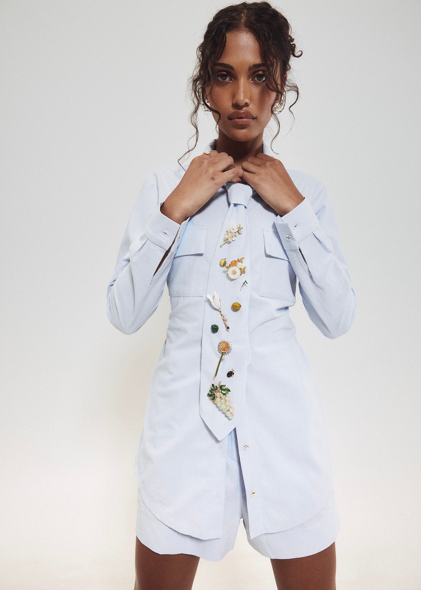 Tie Blouse With Pins