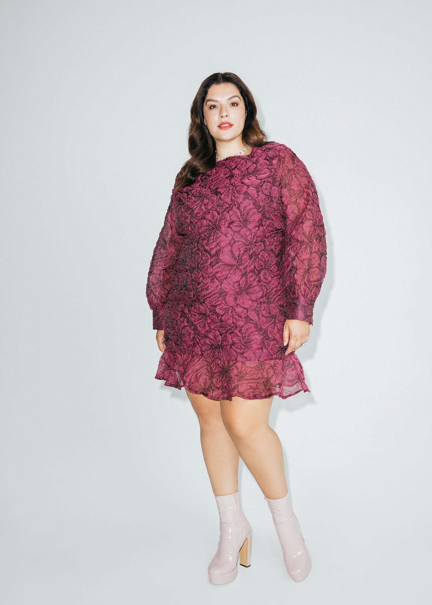 Floral Long Sleeve Mini Dress