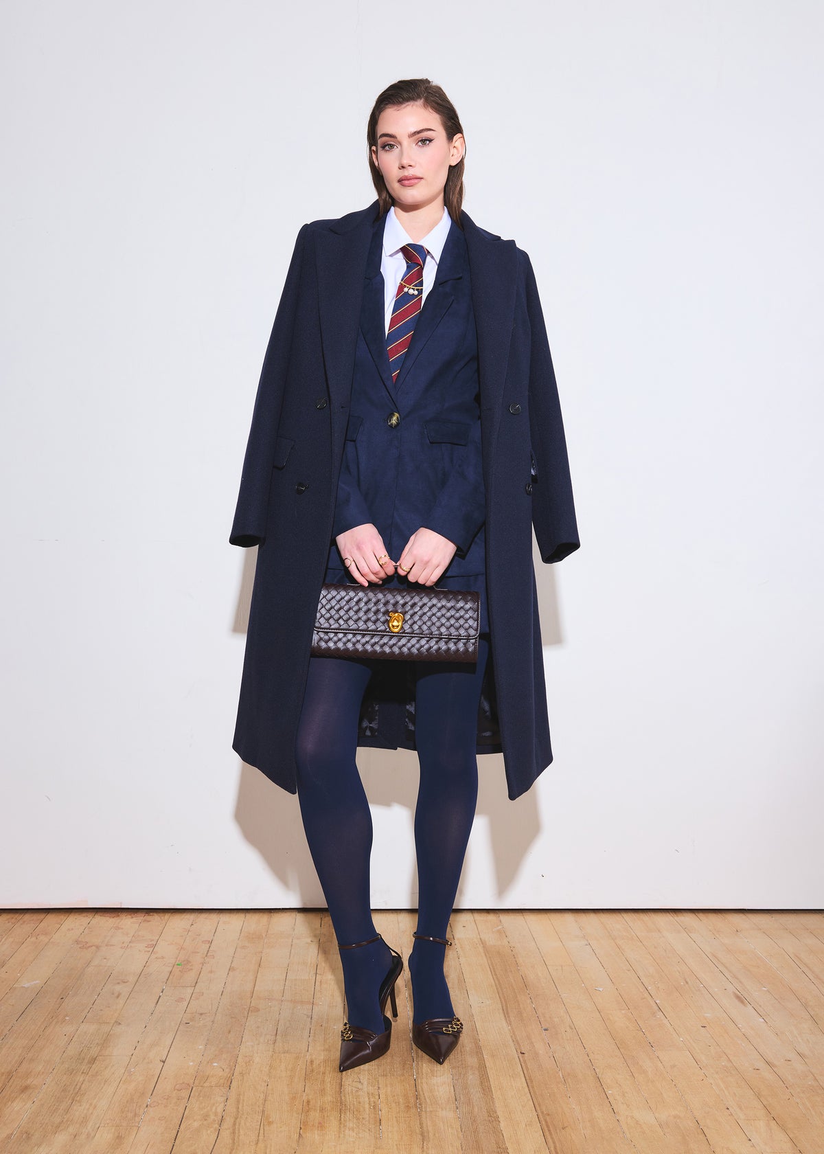 Navy PeaCoat with Detachable Scarf