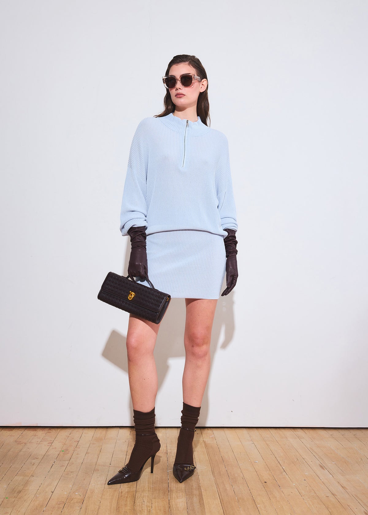 The Eliot Ribbed Knit Mini Skirt