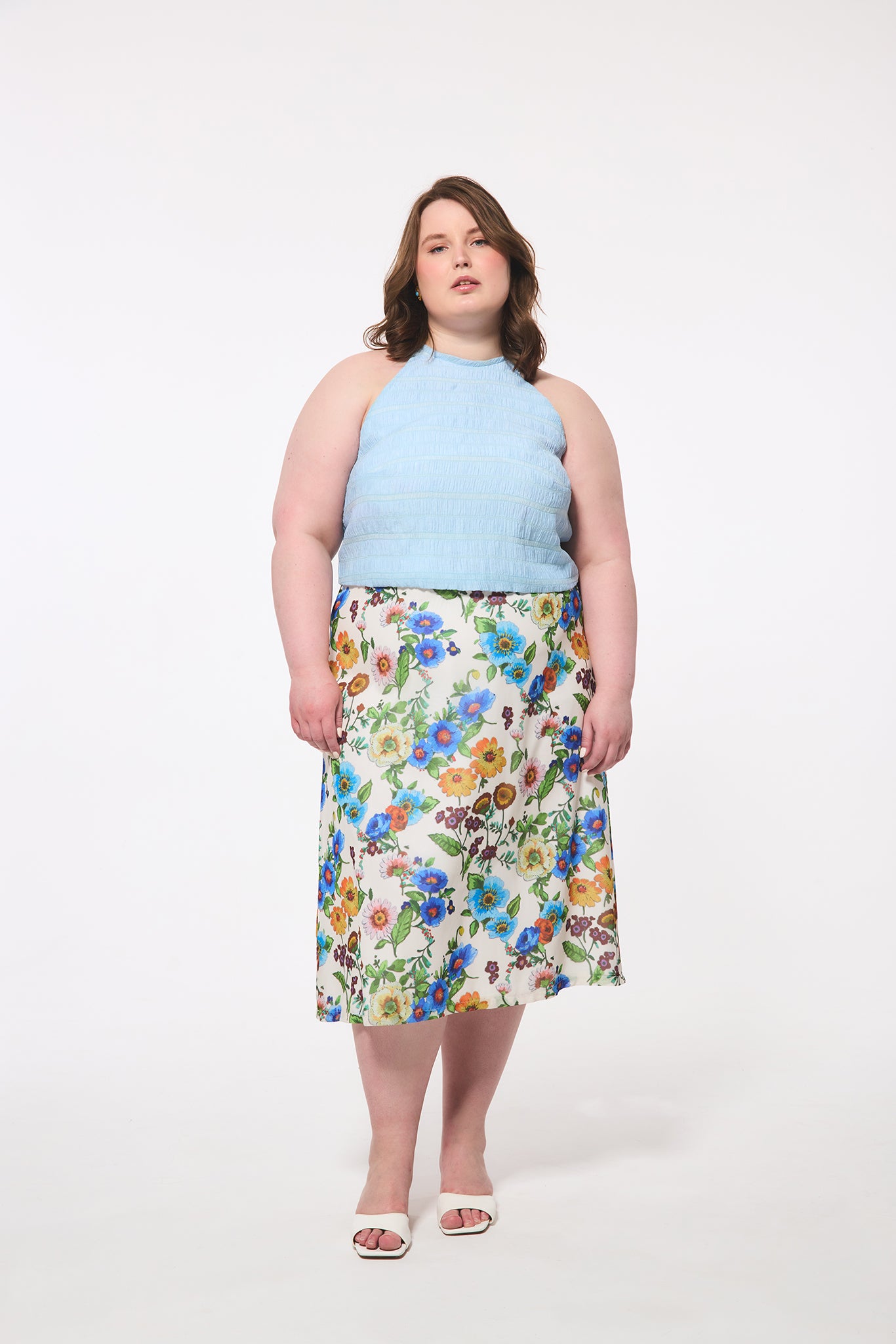 Antique Floral Midi Skirt