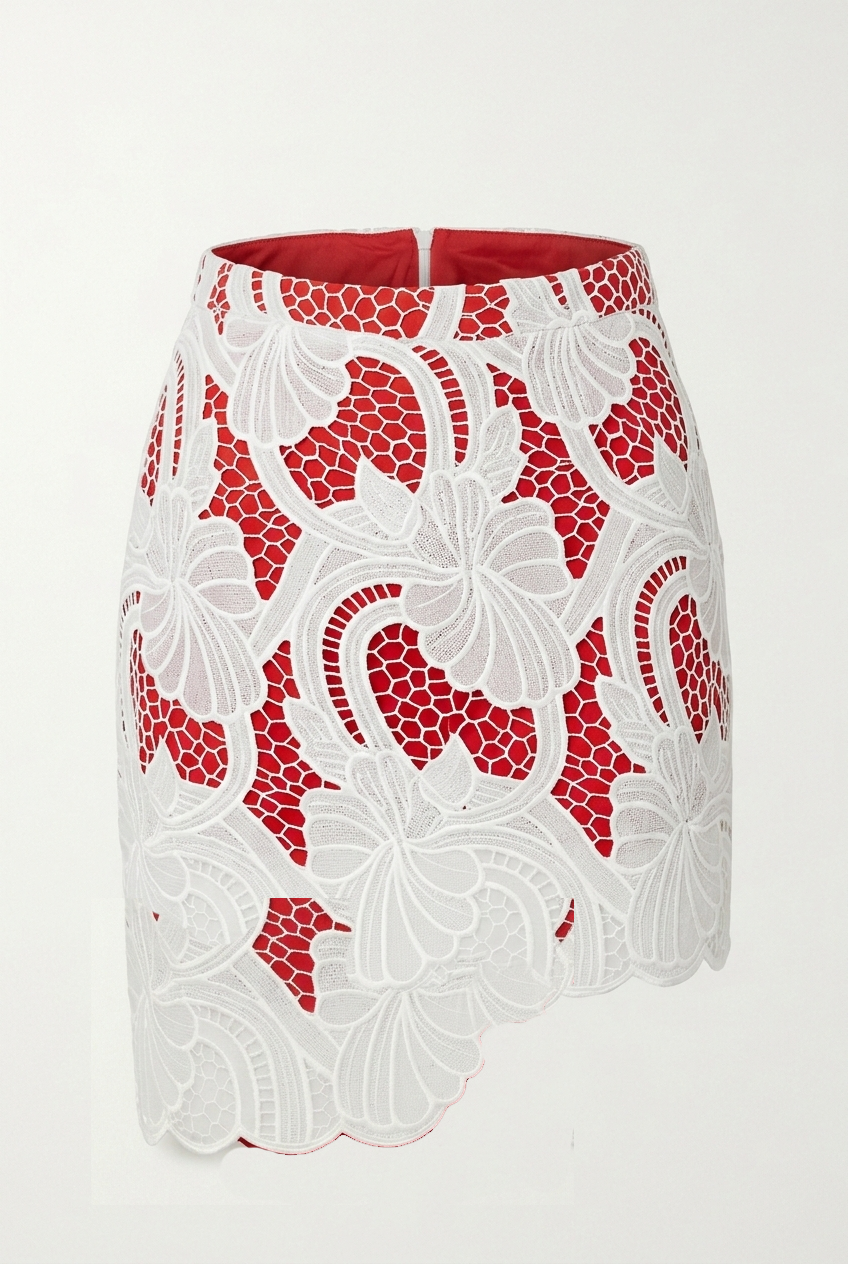 Lace Asymmetrical Hem Skirt