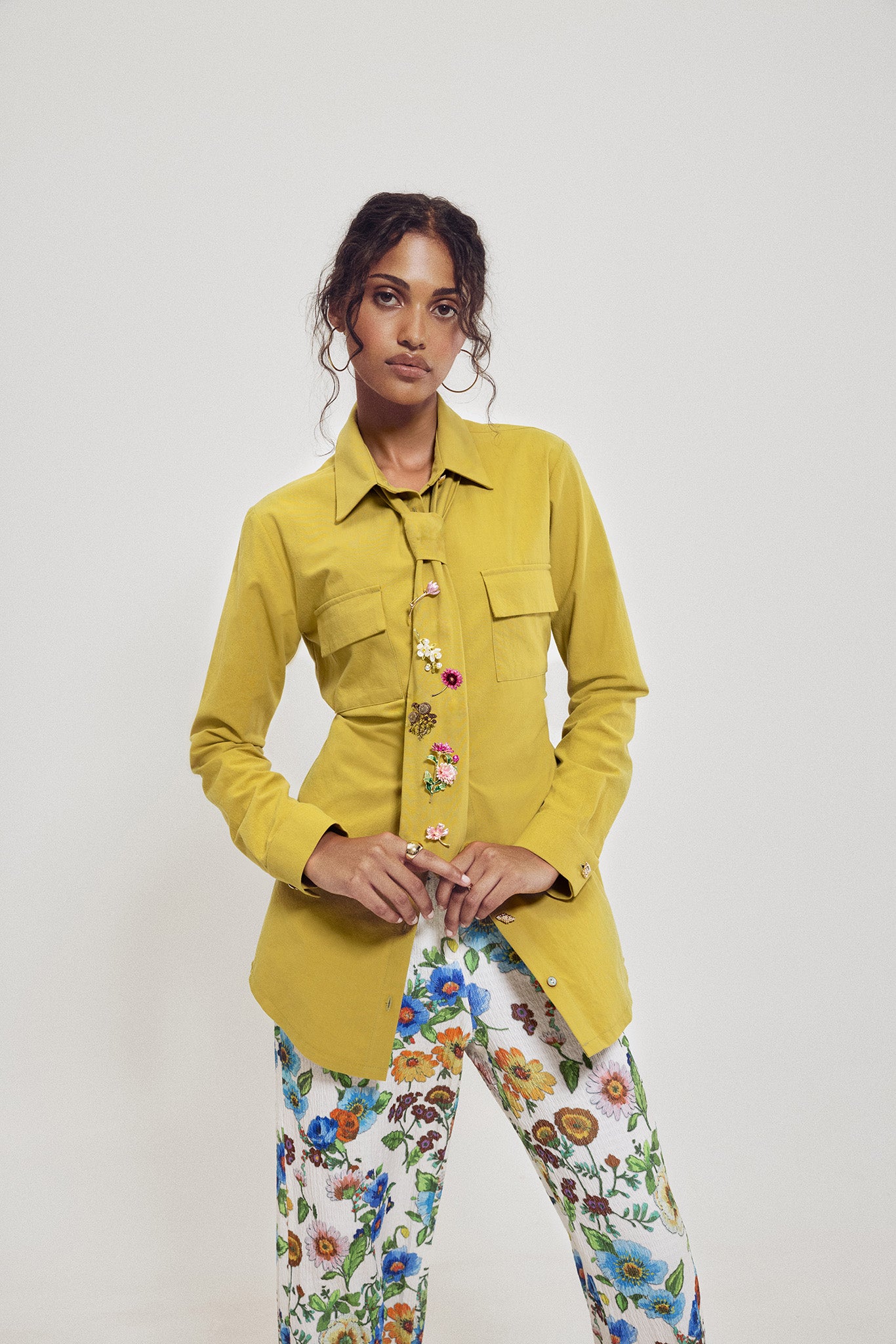 Tie Blouse With Pins