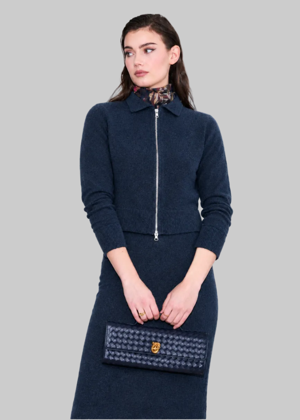 Velma Zip Up Collared Cardigan