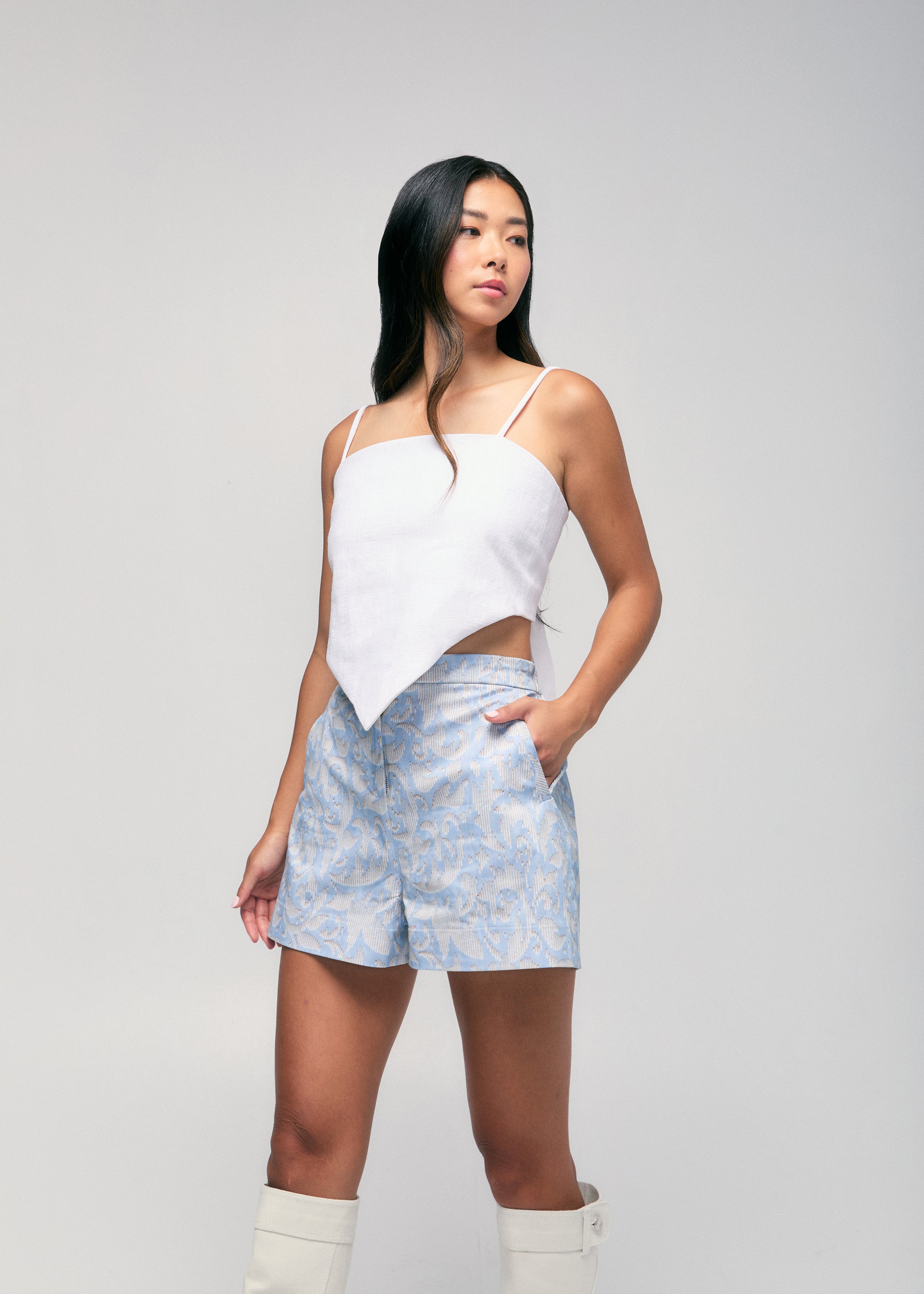Linen Canvas Handkerchief Top