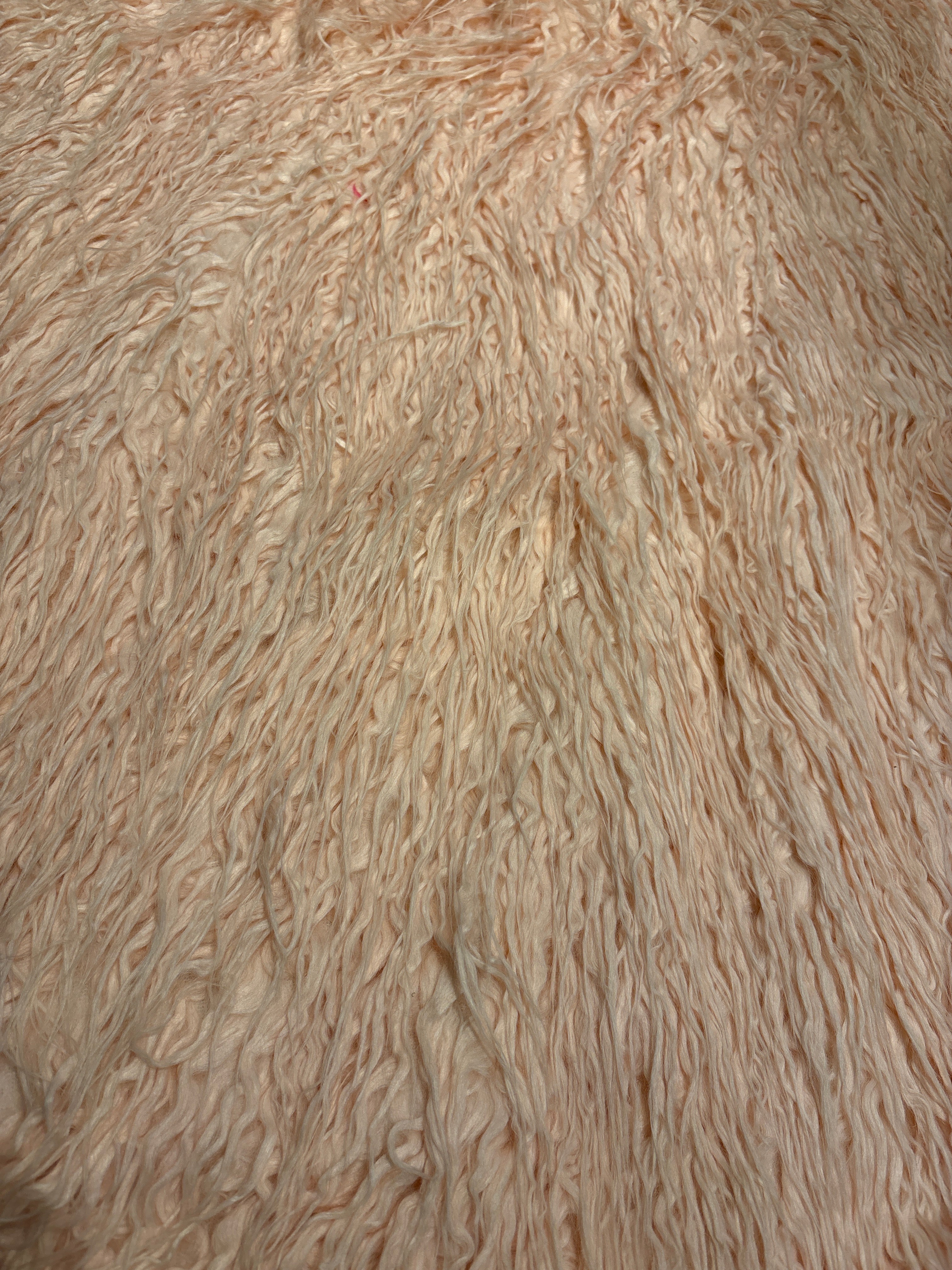 Salmon colour Faux Mongolian Fur