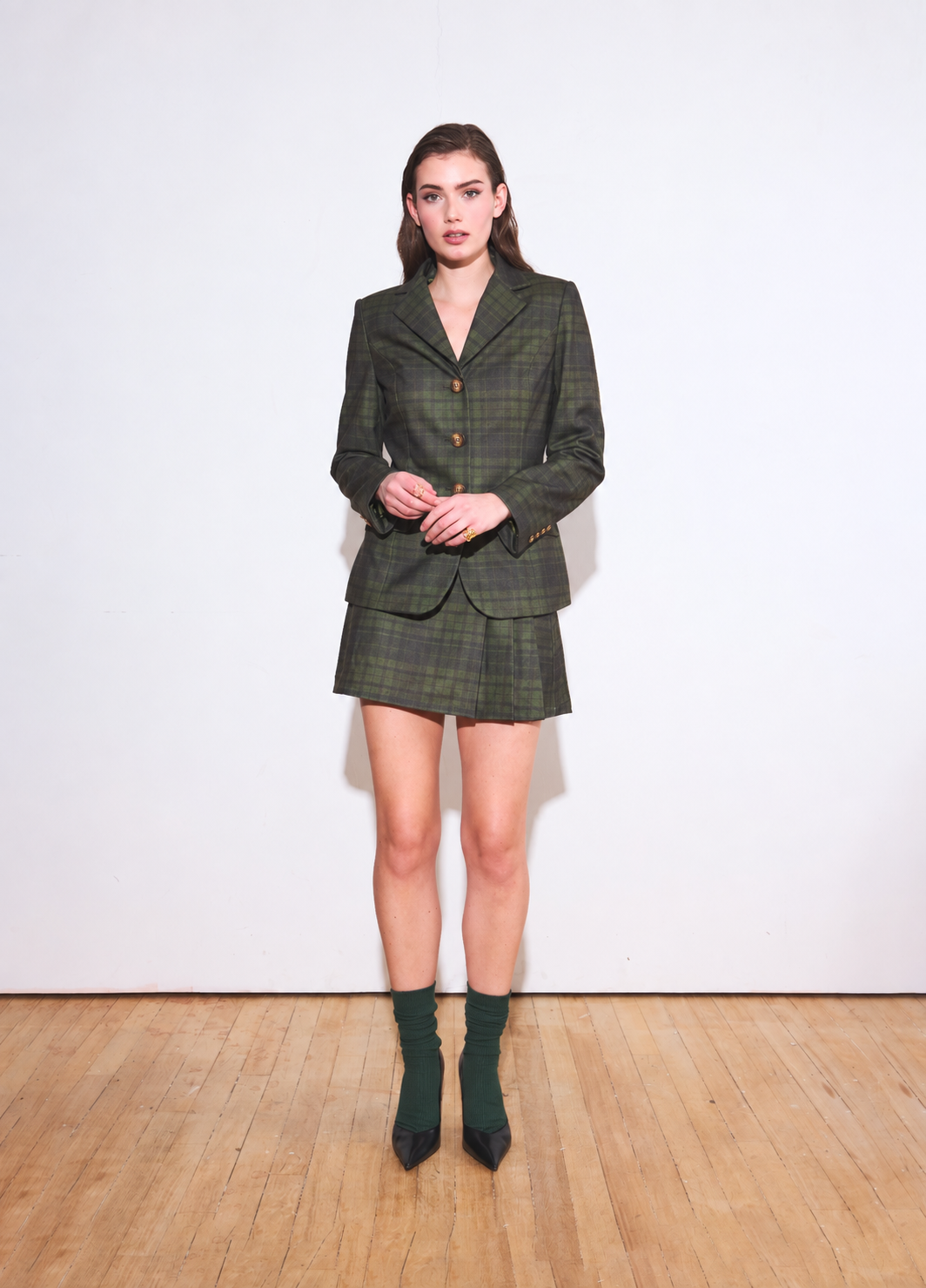 Dragonfly Plaid Mini Skort