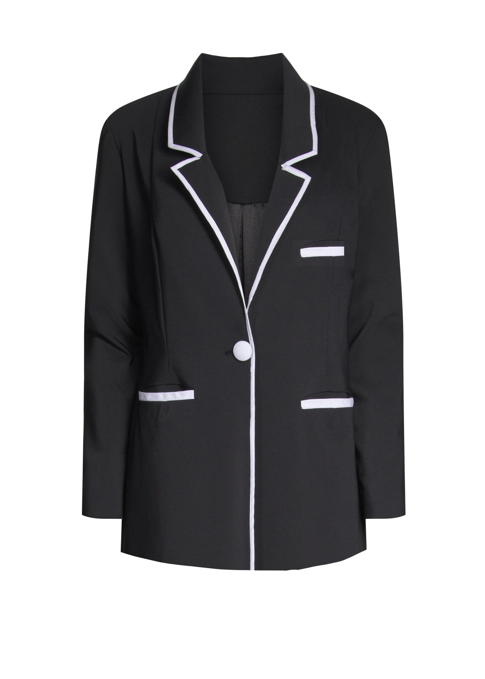 Fitted Blazer with Piping Details