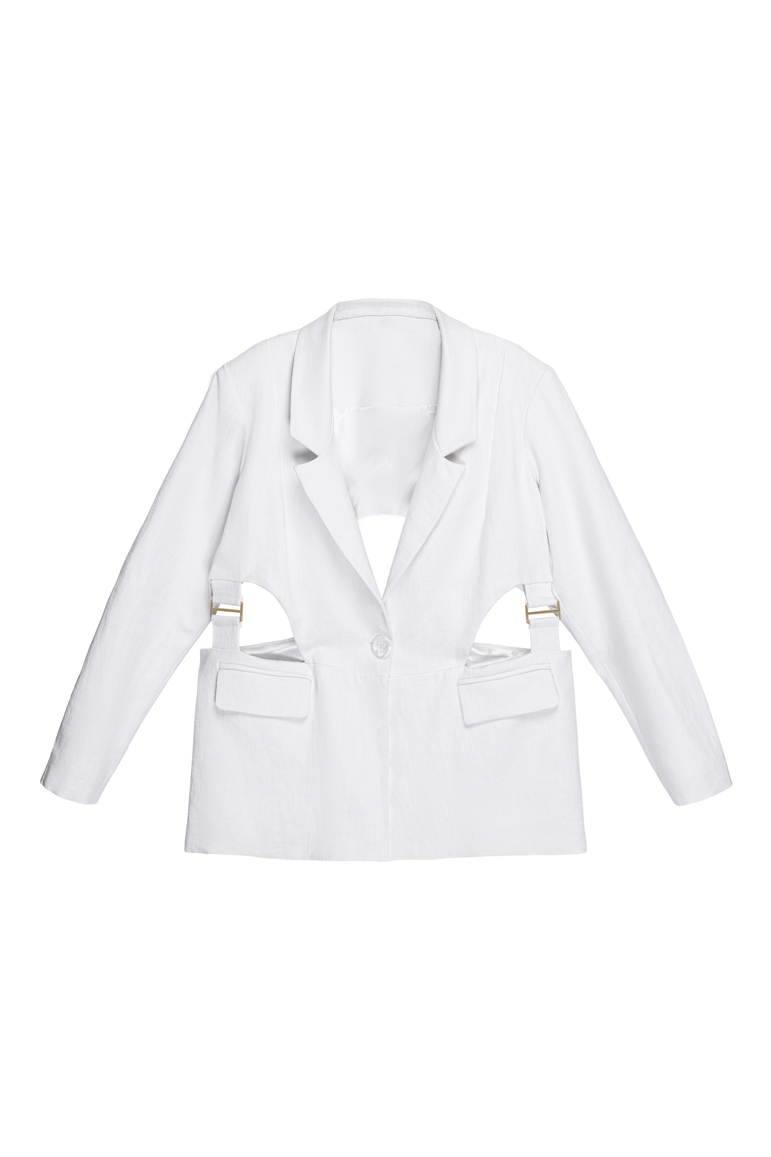 Linen Canvas Cut Out Blazer