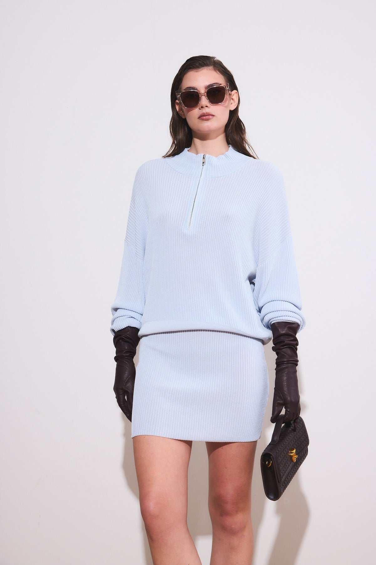The Eliot Ribbed Knit Mini Skirt