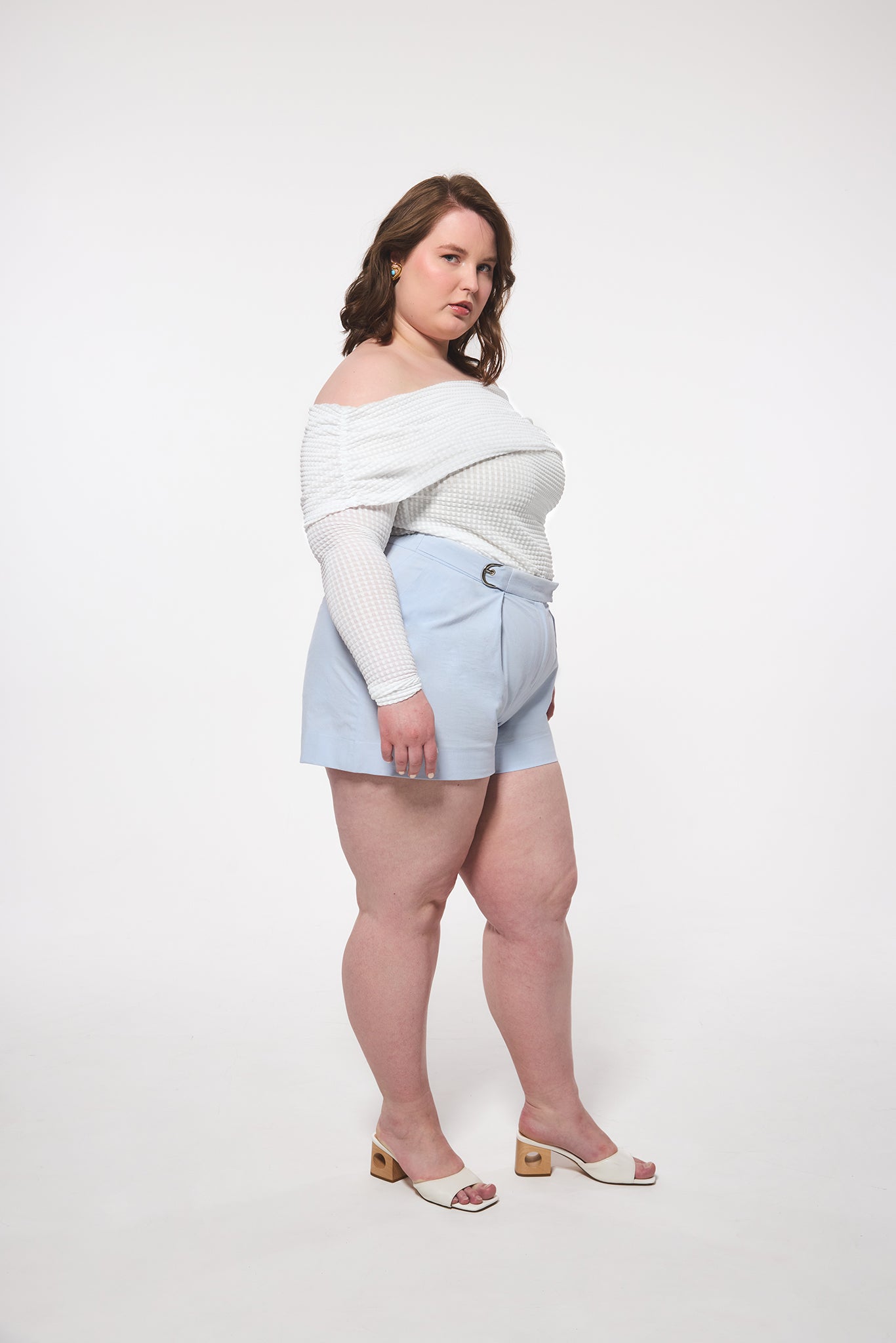 Geometric Knit Off The Shoulder Top