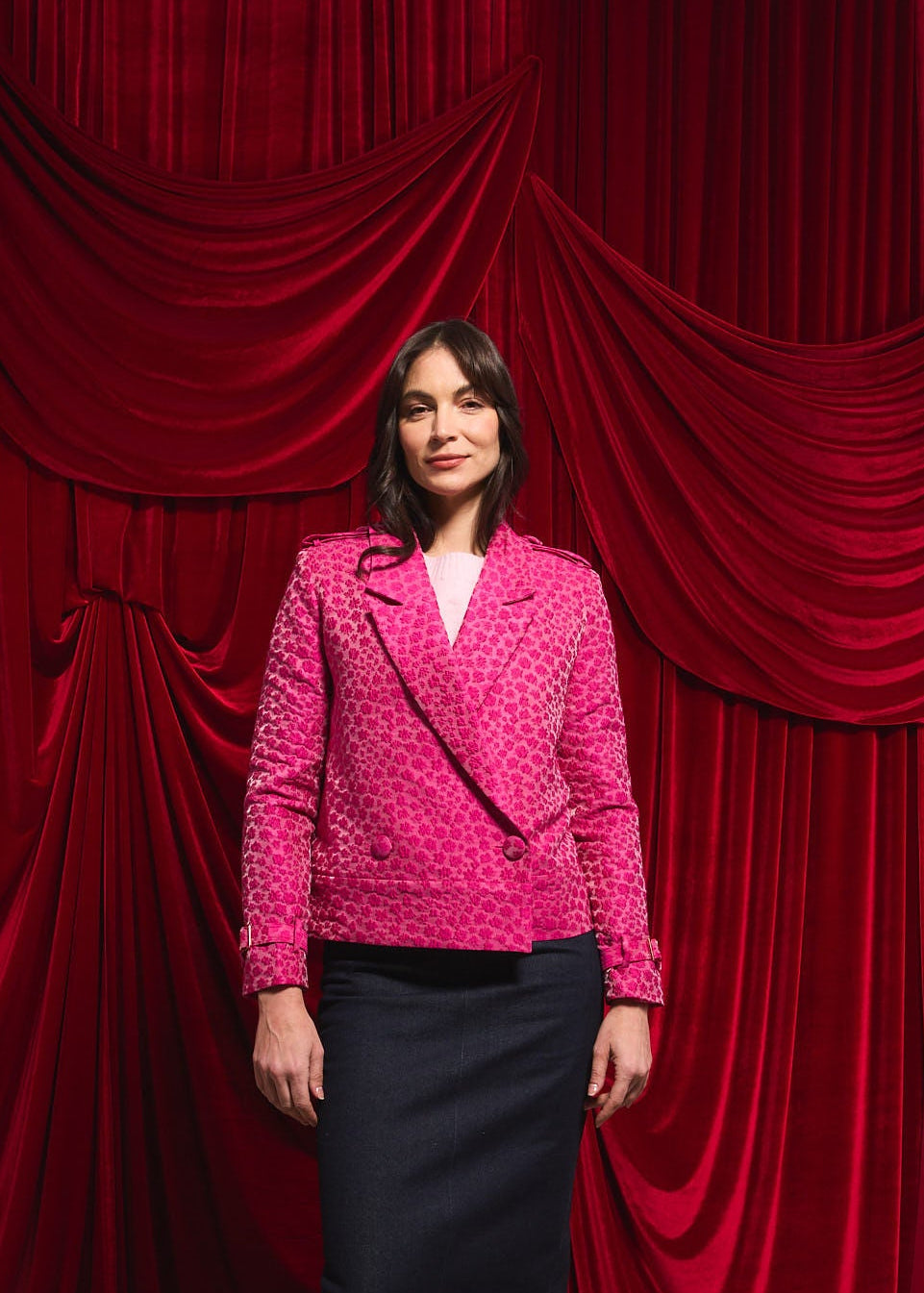 Cropped Pink Blazer Jacket