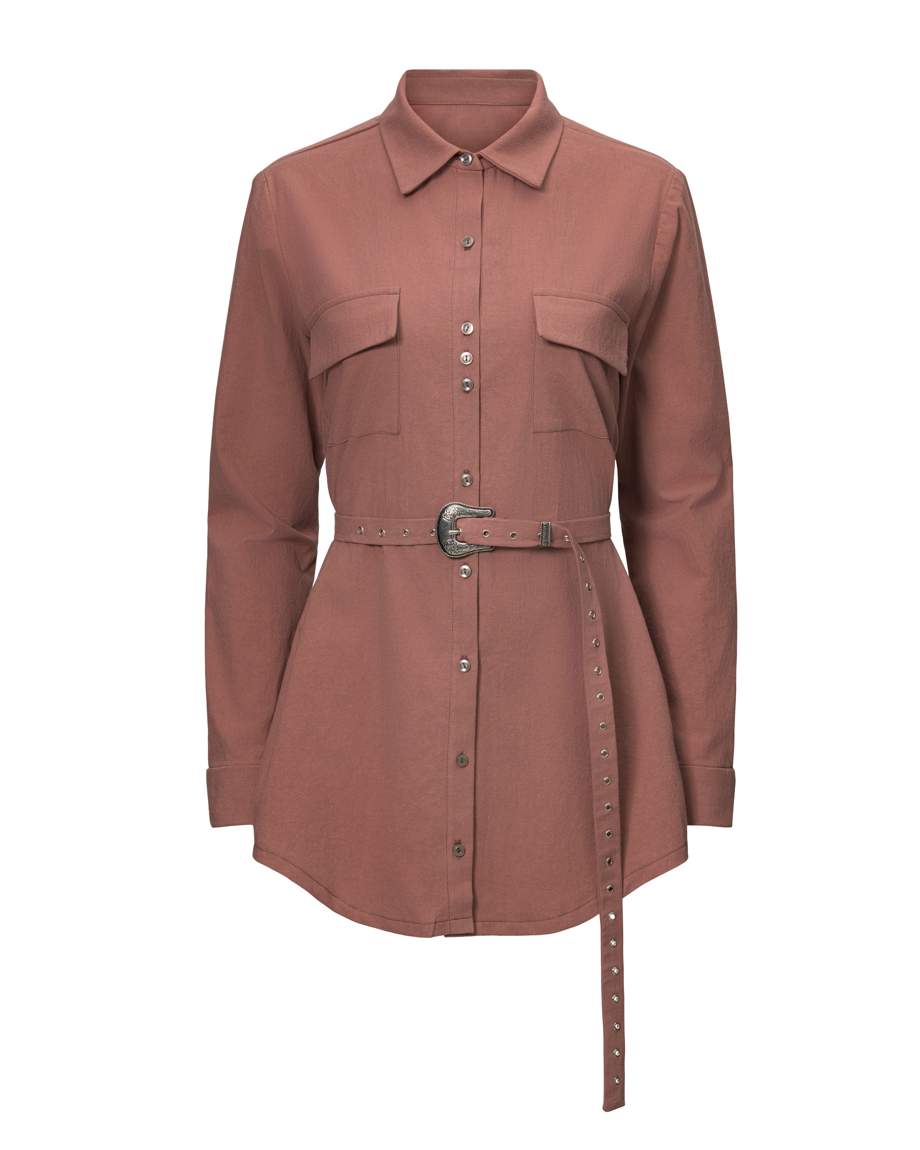 Belted Boyfriend Blouse