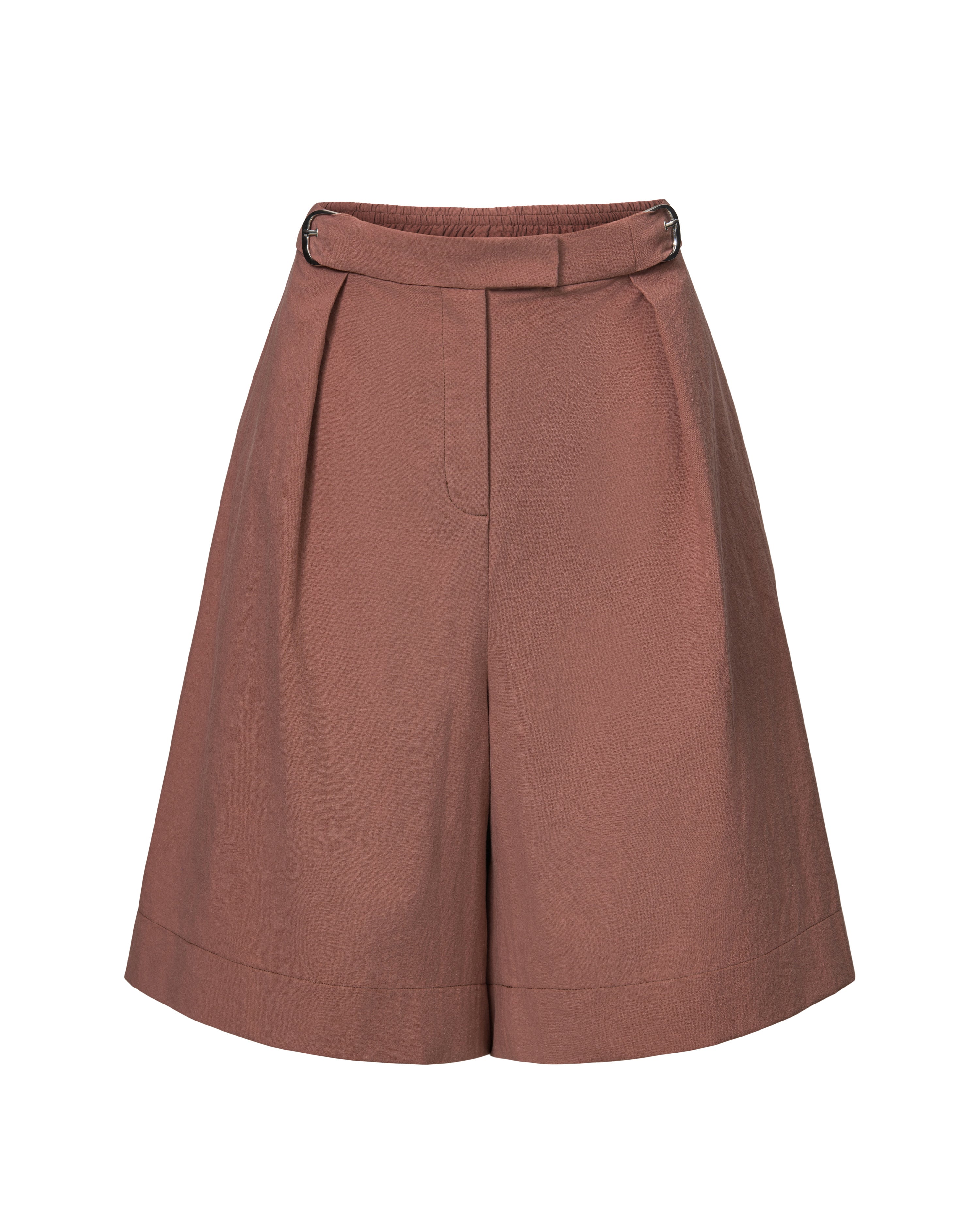 Belted Long Cotton Trouser Short