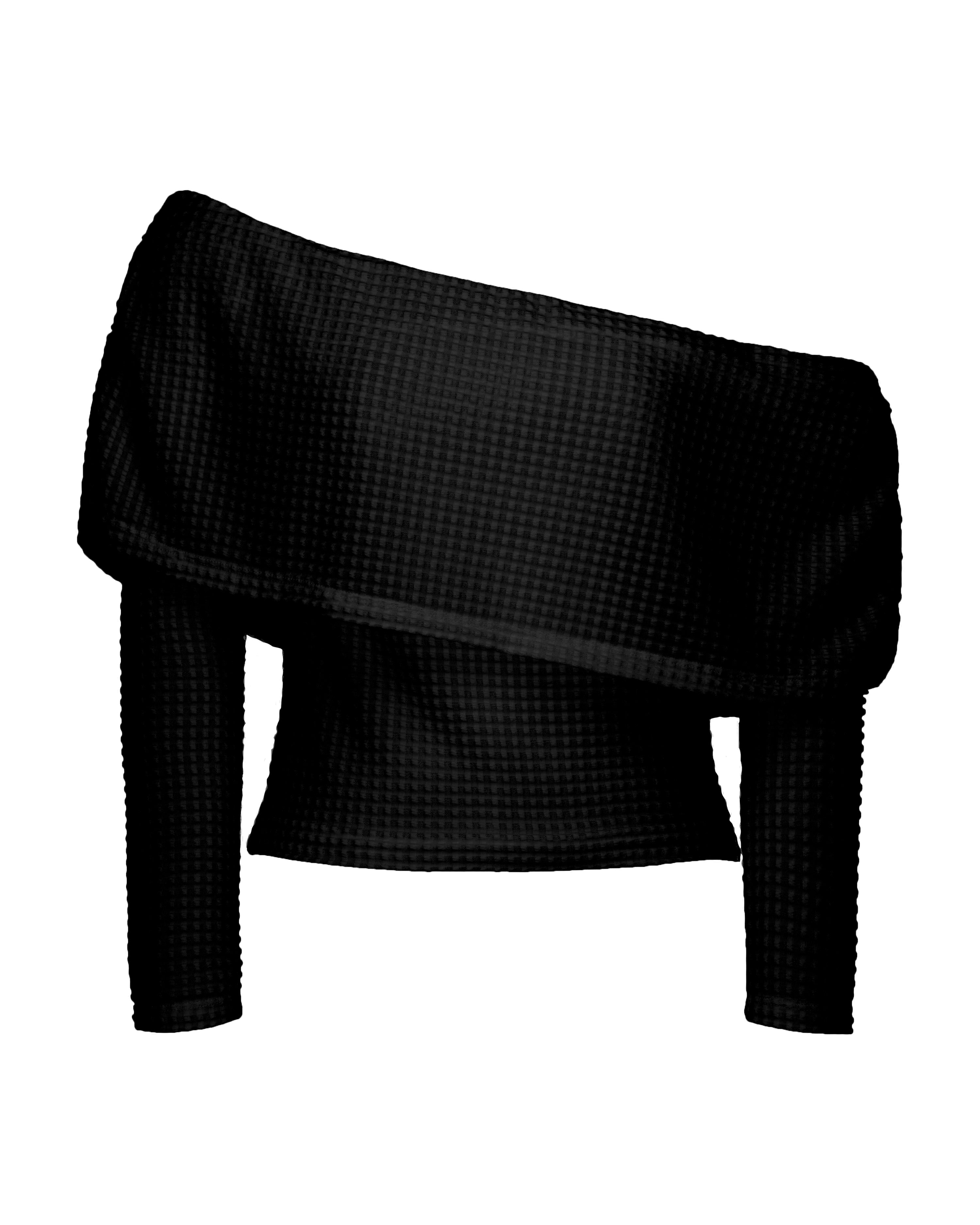 Geometric Knit Off The Shoulder Top