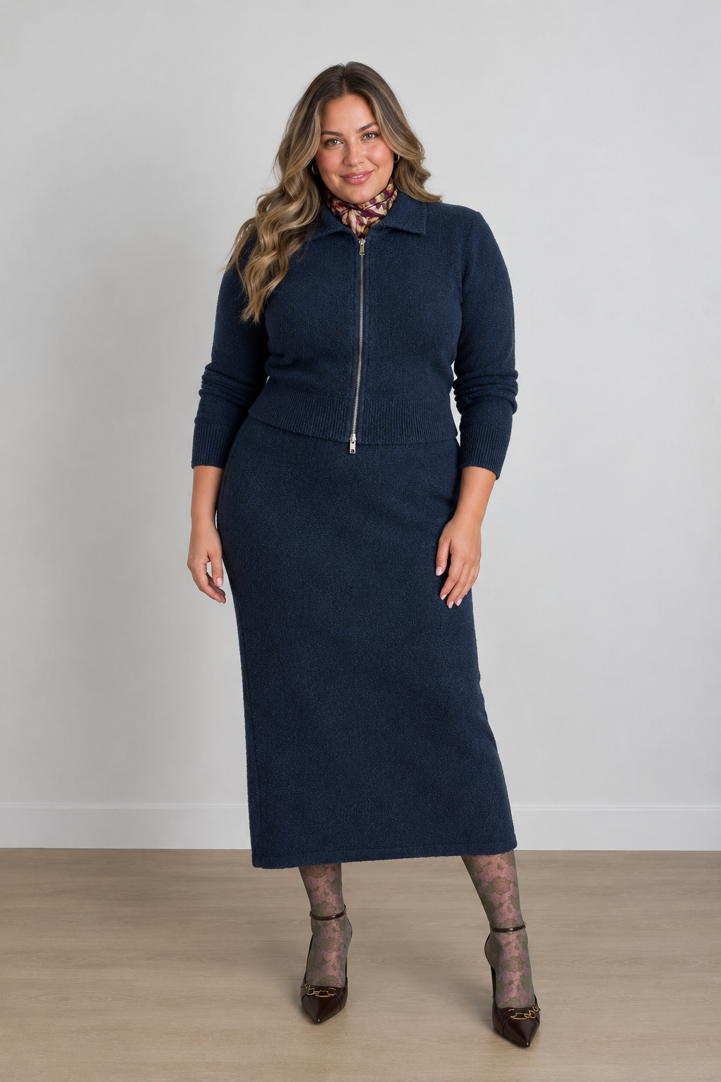 Velma Zip Up Collared Cardigan