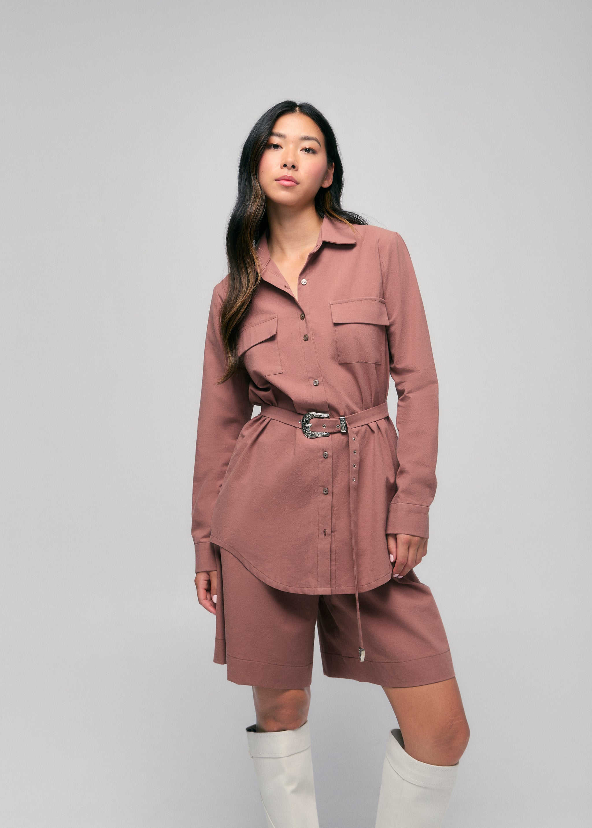 Belted Boyfriend Blouse