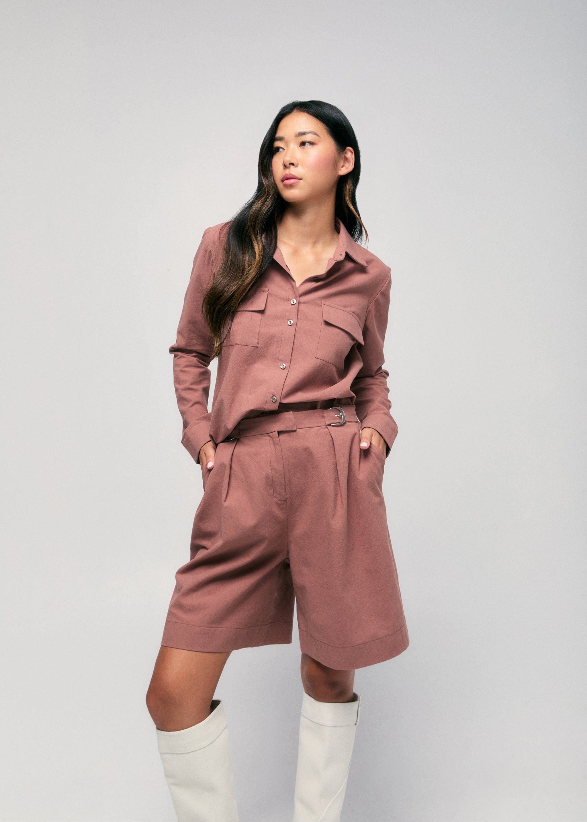 Belted Boyfriend Blouse