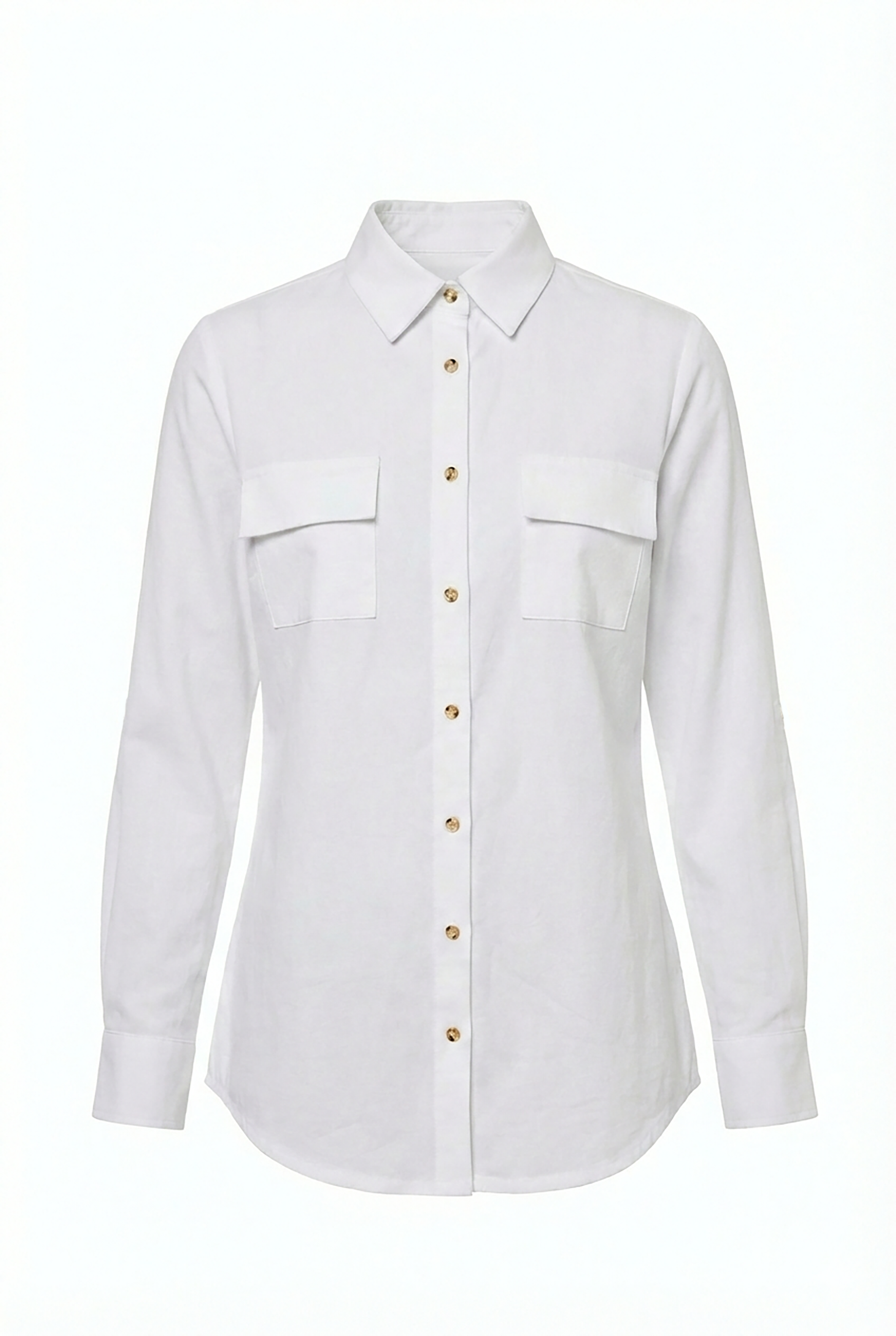 White Cotton Blouse with Ties