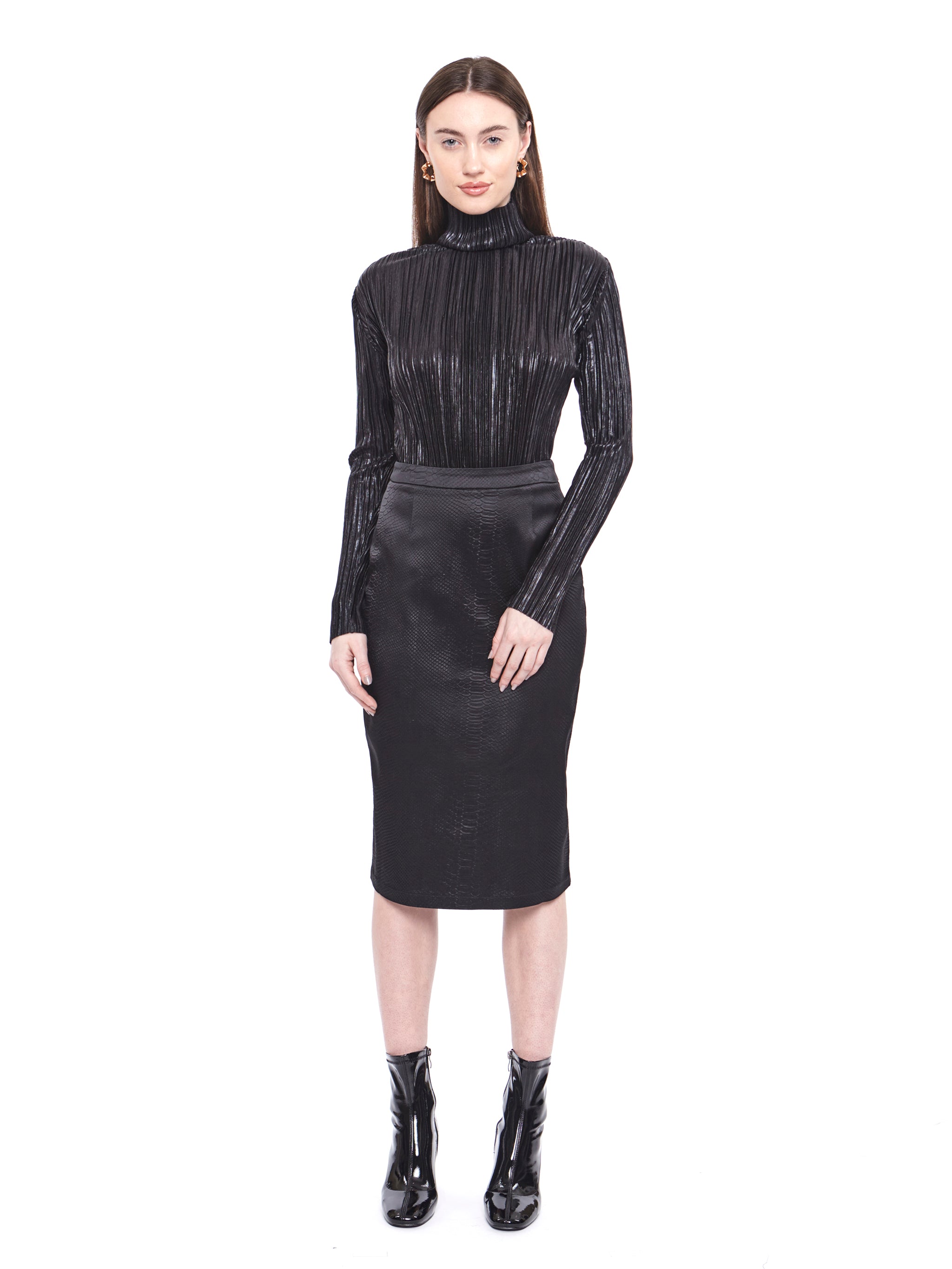 Pleated Turtleneck