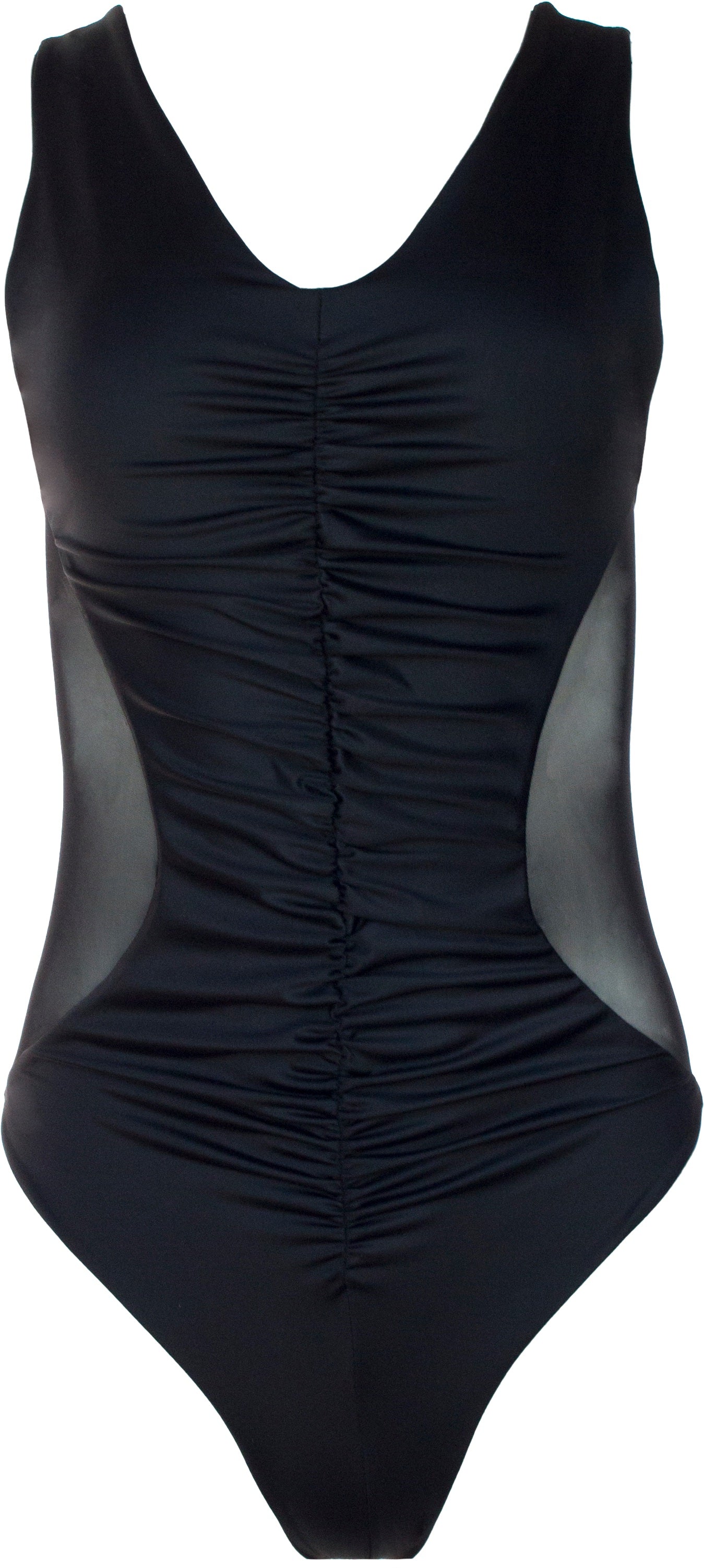 Black Mesh Swim Fabric